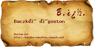 Baczkó Ágoston névjegykártya